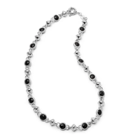 DayHan .925 sterling black onyx link necklace