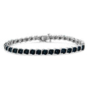 RadiantNY S925 Silver 1/4 Cttw Blue Diamond Tennis 7" Bracelet