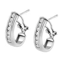 RadiantNY S925 Silver 1/2 Cttw Diamond Omega earrings