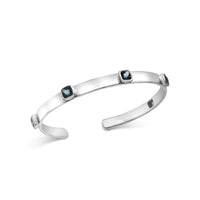 RadiantNY S925 Silver 5mm Blue Topaz bangle