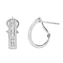 RadiantNY S925 Silver 1/2 Cttw Diamond Omega earrings