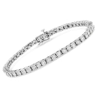 RadiantNY S925 Silver Diamond Tennis Bracelet 7.25" In