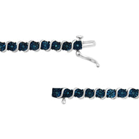 RadiantNY S925 Silver 1/4 Cttw Blue Diamond Tennis 7" Bracelet