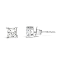 RadiantNY 14K White Gold Princess Diamond earrings