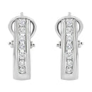 RadiantNY S925 Silver 1/2 Cttw Diamond Omega earrings