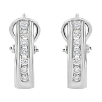 RadiantNY S925 Silver 1/2 Cttw Diamond Omega earrings