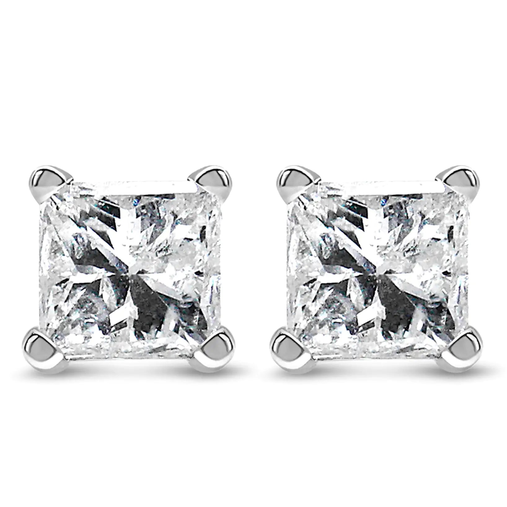 RadiantNY 14K White Gold Princess Diamond earrings