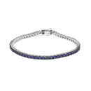 RadiantNY S925 Silver 5 3/4 Cttw Blue Sapphire Tennis Bracelet (7.25" In)