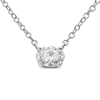 RadiantNY 14K White Gold 1/2 Cttw Solitaire Diamond 18" necklace