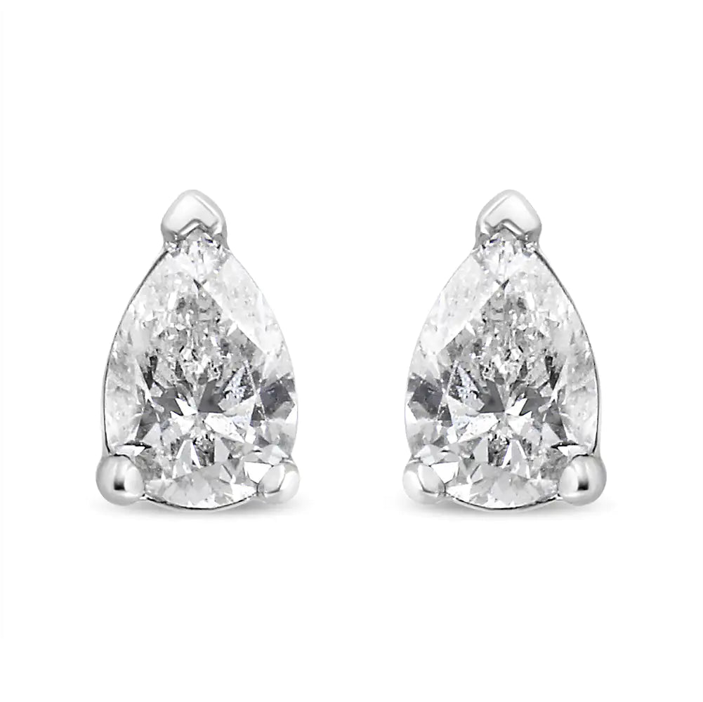 RadiantNY 14K White Gold Pear Diamond earrings