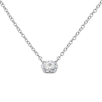 RadiantNY 14K White Gold 1/2 Cttw Solitaire Diamond 18" necklace