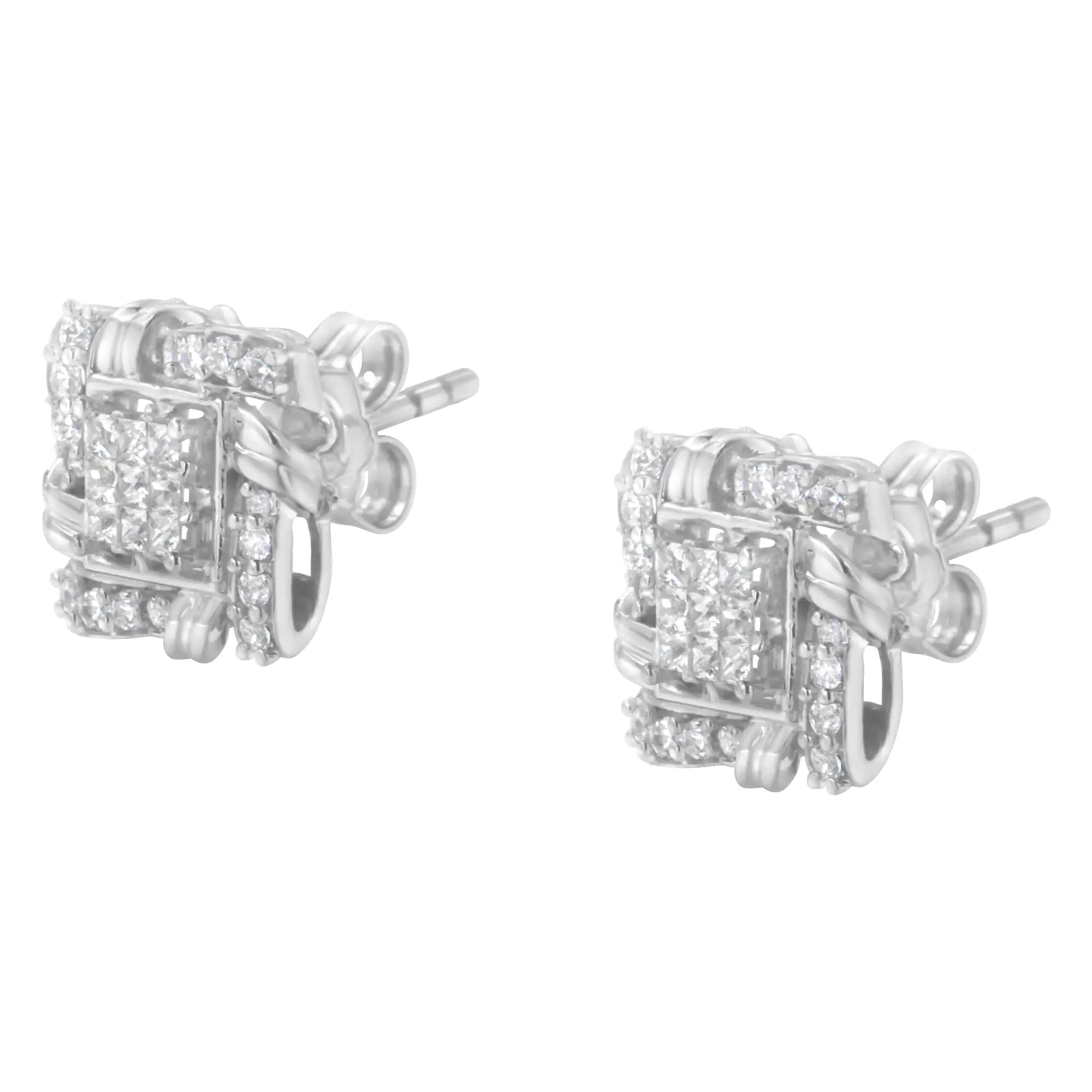 RadiantNY S925 Silver 1/2 Cttw Diamond earrings