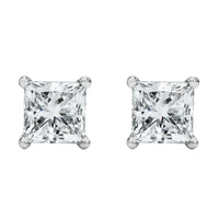 RadiantNY 14K White Gold Princess Diamond earrings