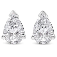 RadiantNY 14K White Gold Pear Diamond earrings