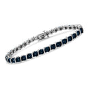 RadiantNY S925 Silver 1/4 Cttw Blue Diamond Tennis 7" Bracelet